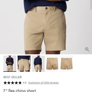 J.CREW Men's 7" Inseam Flex Chino Shorts Beige, Khaki, Size 31
